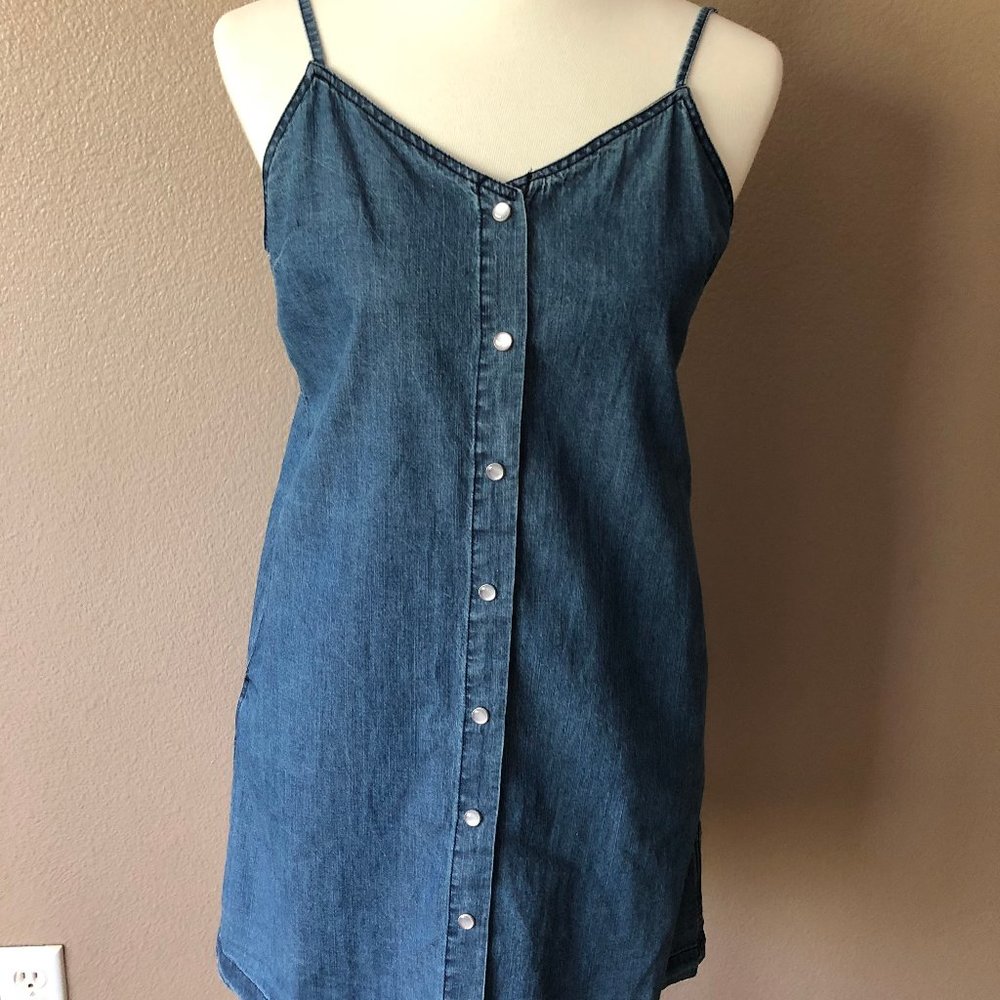 Pacsun Snap Front Denim Mini Dress